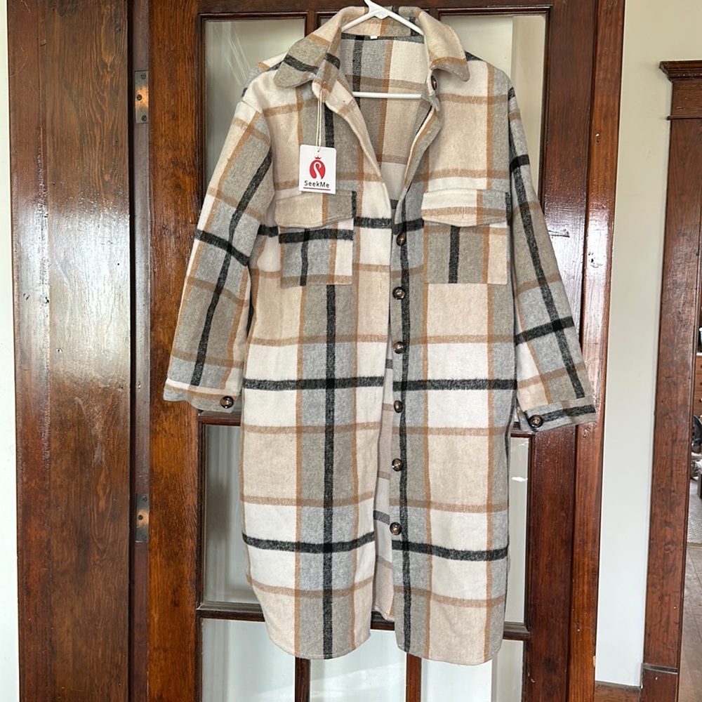 Long Plaid Shacket